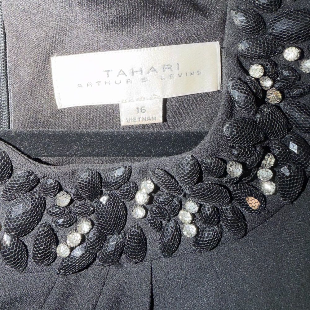 Tahari ASL Jeweled Neck Black Women's Jumpsuit - Picture 5 of 5